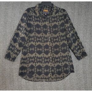 Pendleton Portland Collection North Plains Tunic Womens M Black Sonora Silk